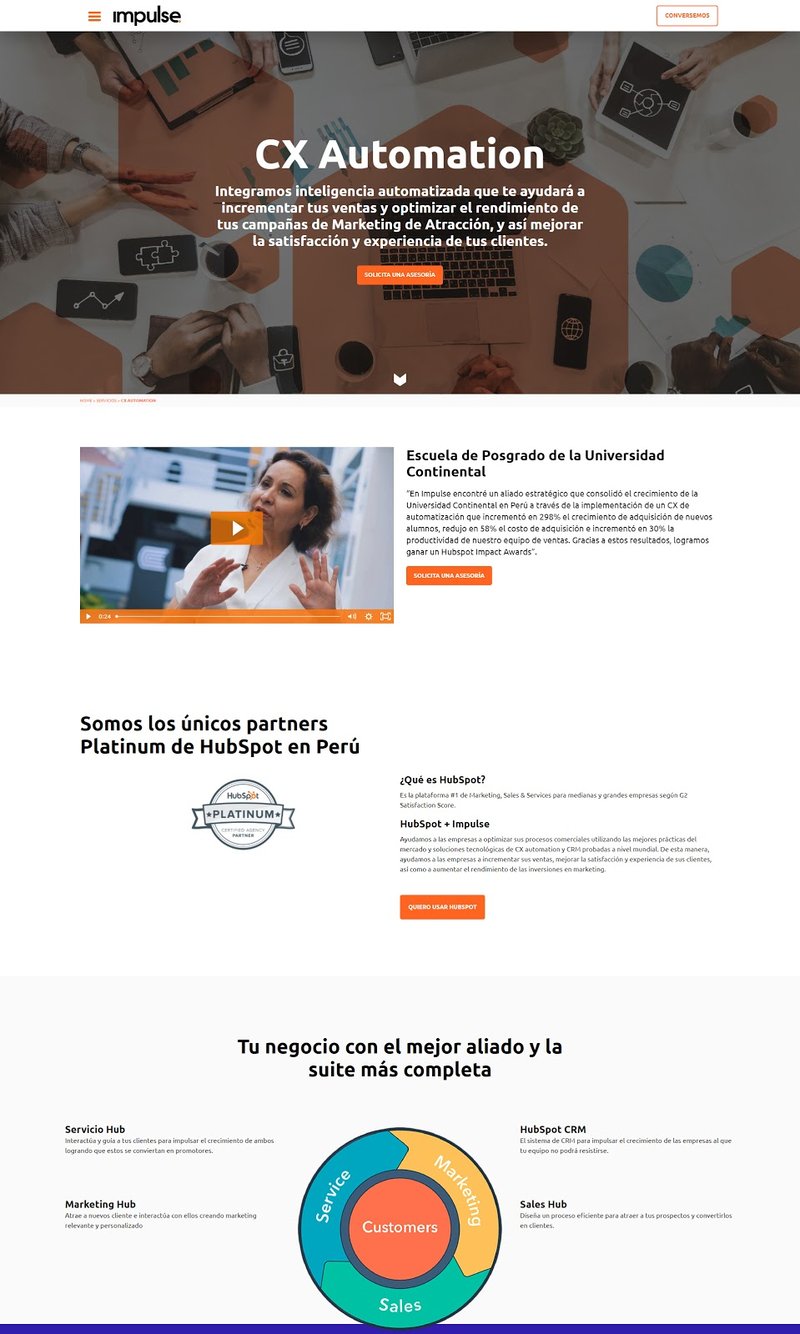 ejemplo de landing page de impulse