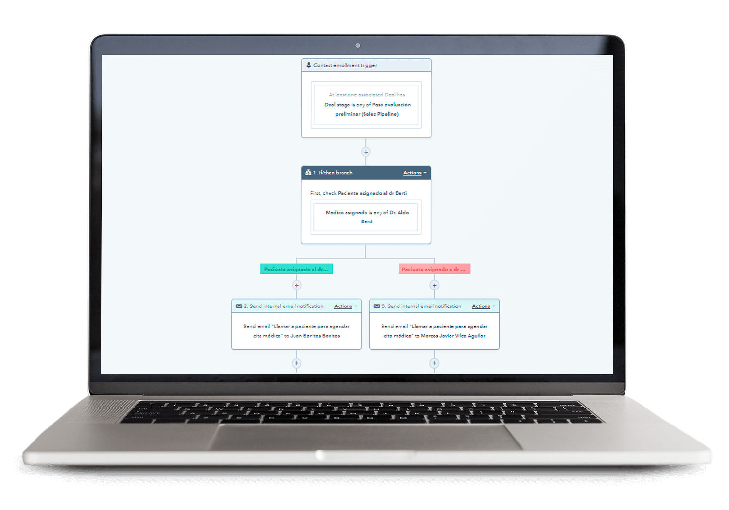 hubspot crm workflows y nutricion